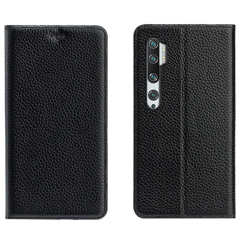 Leather Case Stands Flip Cover T16 Holder for Xiaomi Mi Note 10 Black