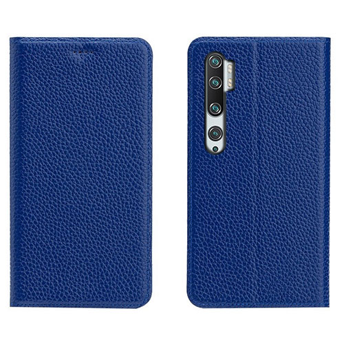 Leather Case Stands Flip Cover T16 Holder for Xiaomi Mi Note 10 Pro Blue