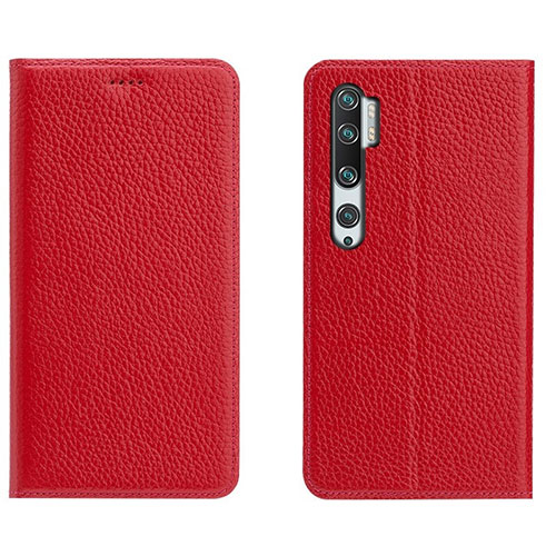 Leather Case Stands Flip Cover T16 Holder for Xiaomi Mi Note 10 Pro Red