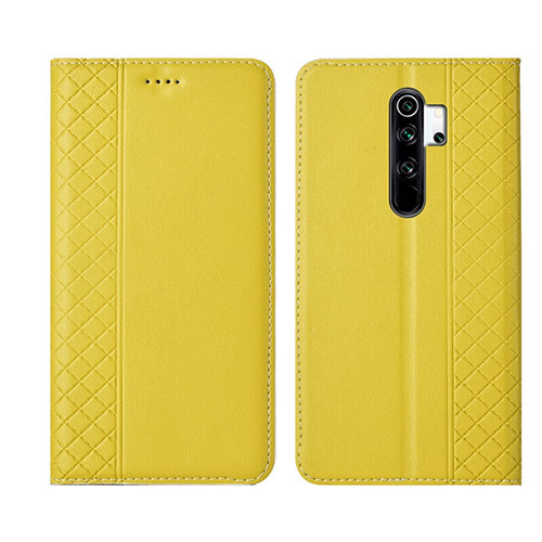 Leather Case Stands Flip Cover T16 Holder for Xiaomi Redmi Note 8 Pro Yellow