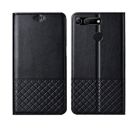 Leather Case Stands Flip Cover T17 Holder for Huawei Honor View 20 Black