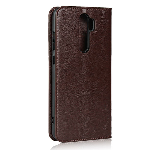 Leather Case Stands Flip Cover T17 Holder for Xiaomi Redmi Note 8 Pro Brown
