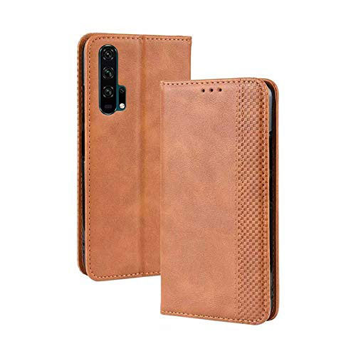 Leather Case Stands Flip Cover T18 Holder for Huawei Honor 20 Pro Orange