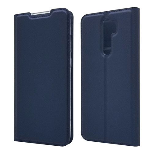 Leather Case Stands Flip Cover T18 Holder for Xiaomi Redmi Note 8 Pro Blue