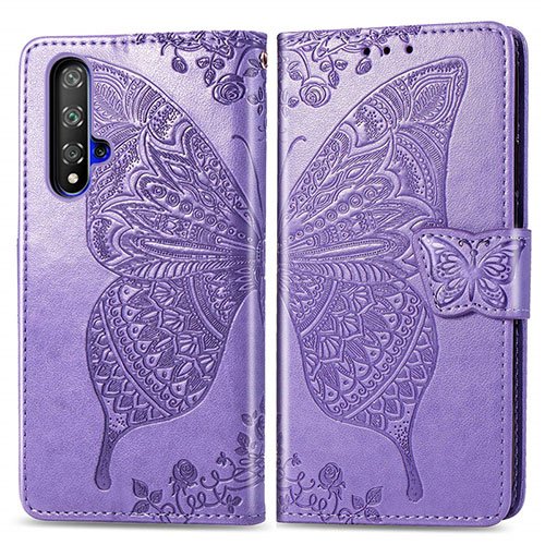 Leather Case Stands Flip Cover T19 Holder for Huawei Honor 20 Purple