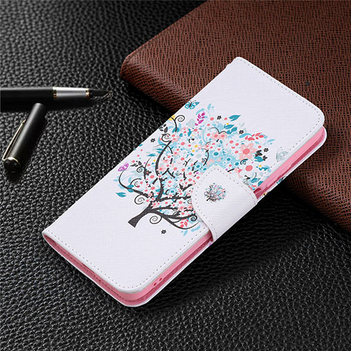 Leather Case Stands Flip Cover T19 Holder for Xiaomi Poco M3 White