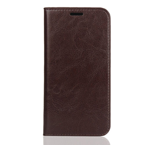 Leather Case Stands Flip Cover U01 Holder for Huawei Enjoy 8S Brown