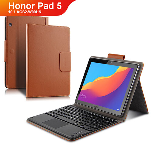Leather Case Stands Flip Cover with Keyboard for Huawei Honor Pad 5 10.1 AGS2-W09HN AGS2-AL00HN Brown