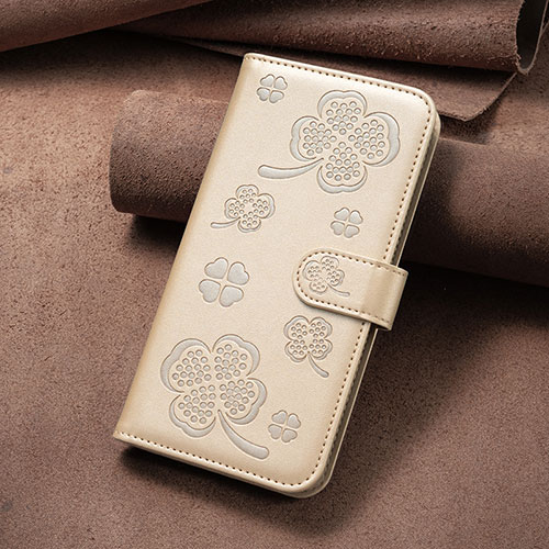 Leather Case Stands Flip Flowers Cover Holder BF2 for Oppo Find X5 Pro 5G Gold