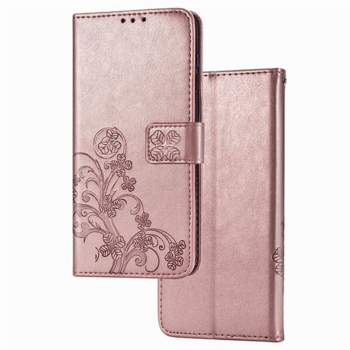 Leather Case Stands Flip Flowers Cover Holder for Sony Xperia 5 II Rose Gold