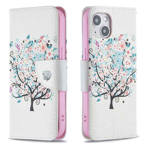 Leather Case Stands Flip Flowers Cover L01 Holder for Apple iPhone 13 Mini Mixed