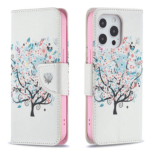 Leather Case Stands Flip Flowers Cover Z02 Holder for Apple iPhone 13 Pro Mixed