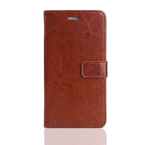 Leather Case Stands Flip Holder Cover for Huawei Enjoy 8e Lite Brown