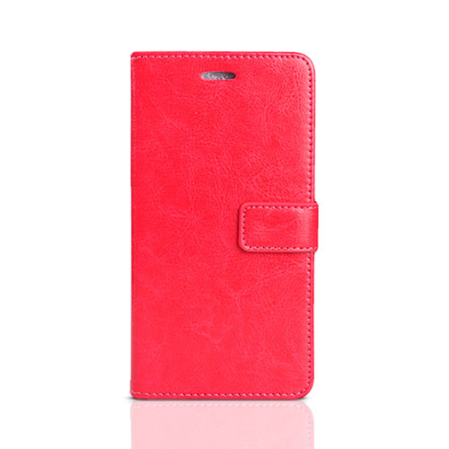 Leather Case Stands Flip Holder Cover for Huawei Honor 7S Red