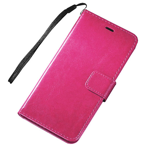 Leather Case Stands Flip Holder Cover for Huawei P Smart (2019) Hot Pink