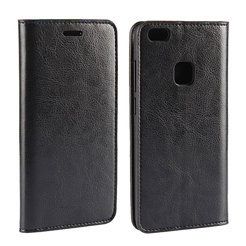 Leather Case Stands Flip Holder Cover for Huawei P10 Lite Black