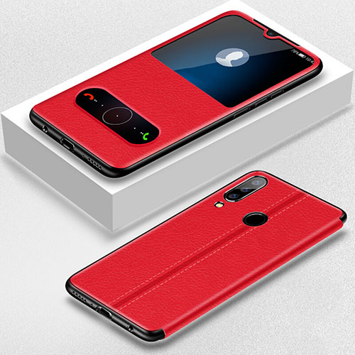 Leather Case Stands Flip Holder Cover for Huawei P30 Lite Red