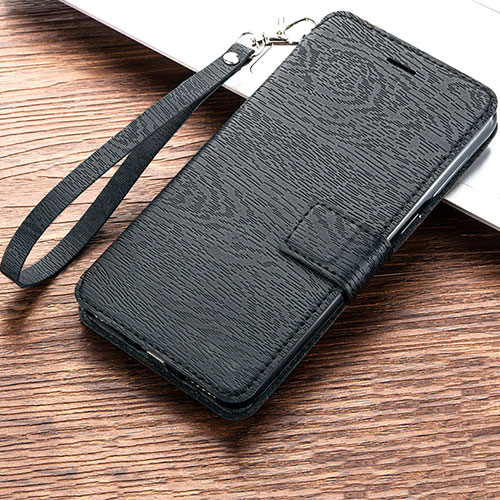 Leather Case Stands Flip Holder Cover for Huawei Y6s Black