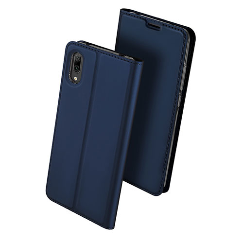 Leather Case Stands Flip Holder Cover for Huawei Y7 (2019) Blue