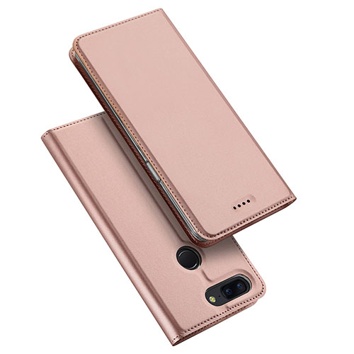 Leather Case Stands Flip Holder Cover for OnePlus 5T A5010 Rose Gold