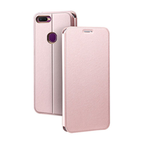 Leather Case Stands Flip Holder Cover for Oppo A7 Rose Gold