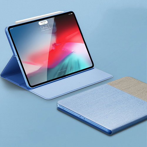 Leather Case Stands Flip Holder Cover L01 for Apple iPad Pro 11 (2018) Sky Blue