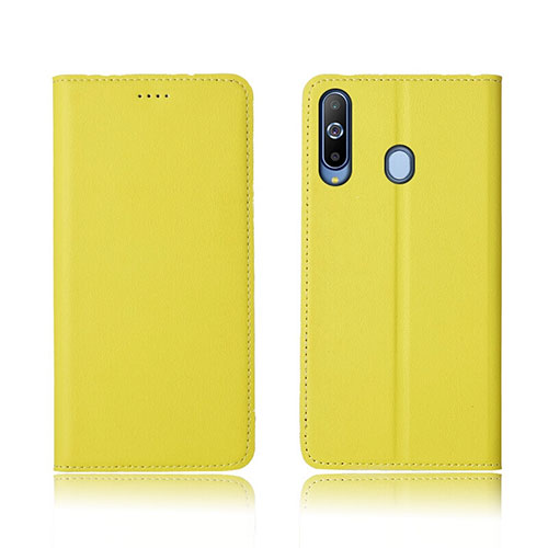 Leather Case Stands Flip Holder Cover L01 for Samsung Galaxy A8s SM-G8870 Yellow