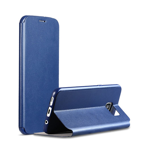 Leather Case Stands Flip Holder Cover L01 for Samsung Galaxy S7 Edge G935F Blue