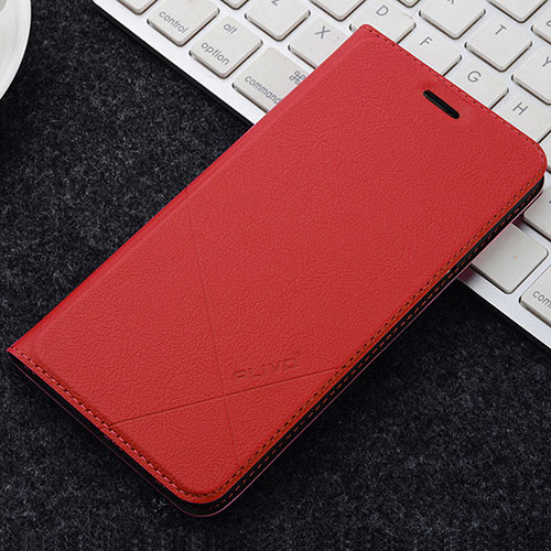 Leather Case Stands Flip Holder Cover L04 for OnePlus 5T A5010 Red