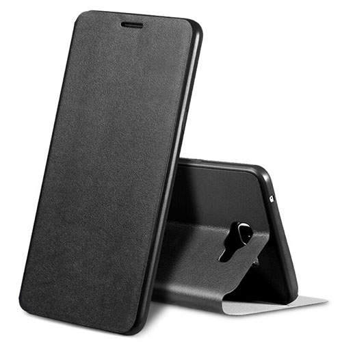 Leather Case Stands Flip Holder Cover S01 for Samsung Galaxy A9 Pro (2016) SM-A9100 Black