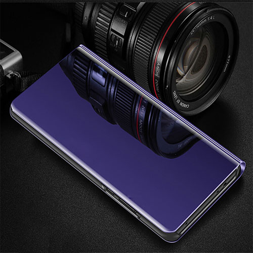 Leather Case Stands Flip Holder Mirror Cover for Oppo RX17 Pro Purple