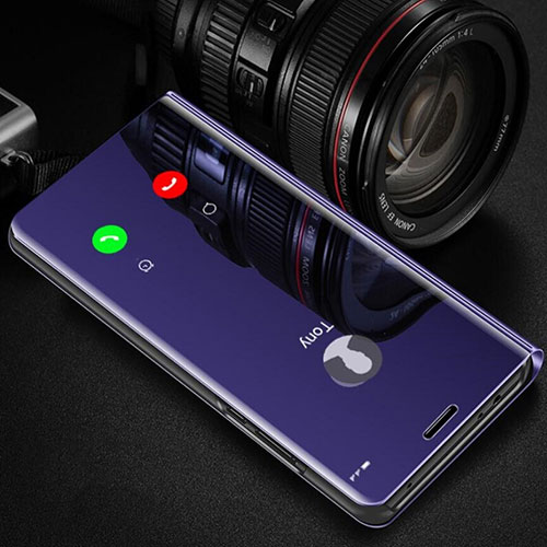 Leather Case Stands Flip Mirror Cover Holder for Huawei Honor View 30 5G Purple