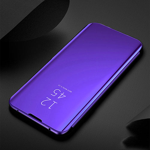 Leather Case Stands Flip Mirror Cover Holder for Huawei Nova 6 5G Blue