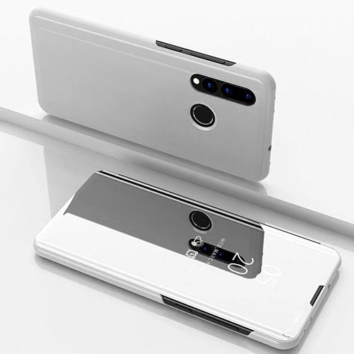 Leather Case Stands Flip Mirror Cover Holder for Huawei P30 Lite Silver