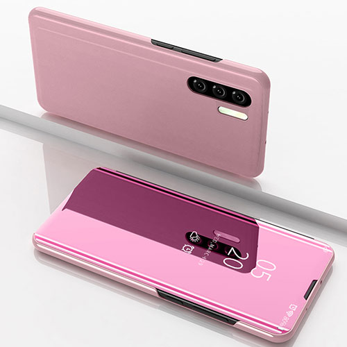 Leather Case Stands Flip Mirror Cover Holder for Huawei P30 Pro New Edition Pink