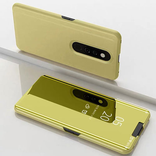 Leather Case Stands Flip Mirror Cover Holder for Xiaomi Mi 9T Pro Gold