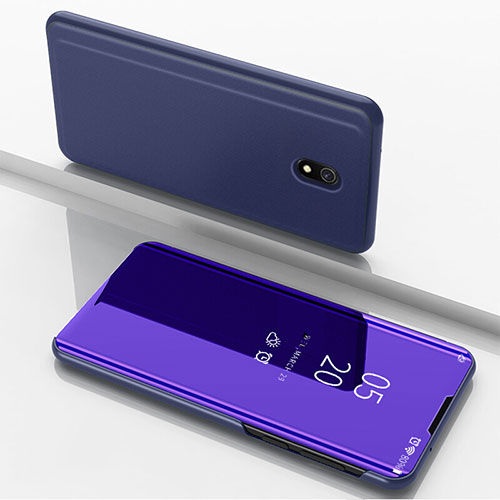 Leather Case Stands Flip Mirror Cover Holder for Xiaomi Redmi 8A Purple