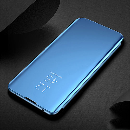 Leather Case Stands Flip Mirror Cover Holder for Xiaomi Redmi Note 8 Blue