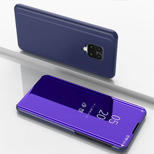 Leather Case Stands Flip Mirror Cover Holder for Xiaomi Redmi Note 9 Pro Purple