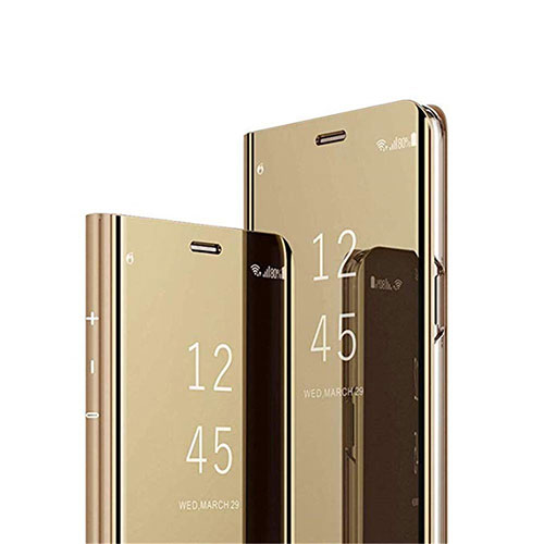 Leather Case Stands Flip Mirror Cover Holder L01 for Huawei Honor 9X Gold