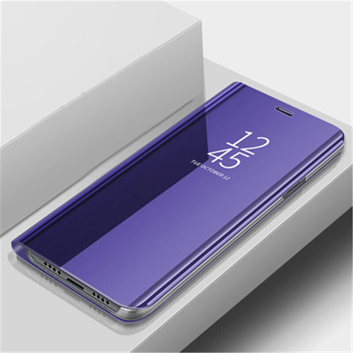Leather Case Stands Flip Mirror Cover Holder L02 for Huawei Nova 5 Pro Purple