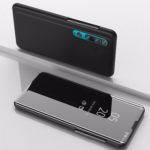 Leather Case Stands Flip Mirror Cover Holder L04 for Xiaomi Mi 10 Black