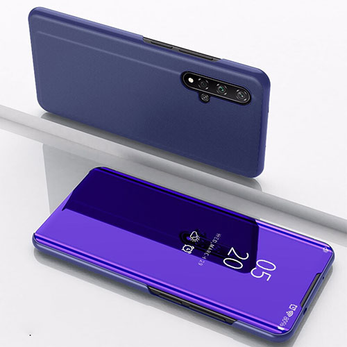 Leather Case Stands Flip Mirror Cover Holder M01 for Huawei Honor 20S Purple