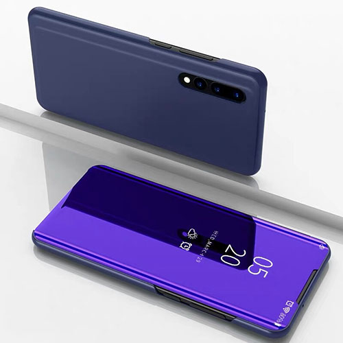 Leather Case Stands Flip Mirror Cover Holder M01 for Samsung Galaxy A70S Purple