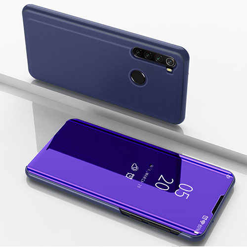 Leather Case Stands Flip Mirror Cover Holder M01 for Xiaomi Redmi Note 8 (2021) Purple