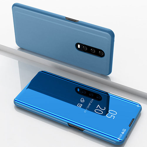 Leather Case Stands Flip Mirror Cover Holder M02 for Oppo RX17 Pro Blue