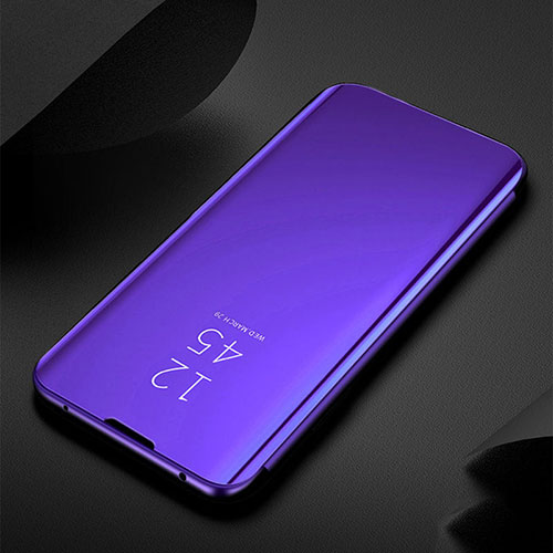 Leather Case Stands Flip Mirror Cover Holder M03 for Samsung Galaxy S20 Plus 5G Purple