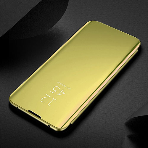 Leather Case Stands Flip Mirror Cover Holder M03 for Samsung Galaxy S20 Ultra 5G Gold
