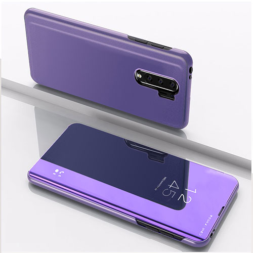 Leather Case Stands Flip Mirror Cover Holder QH1 for Xiaomi Redmi 9 Clove Purple