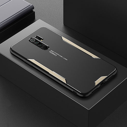 Luxury Aluminum Metal Back Cover and Silicone Frame Case for Xiaomi Redmi 9 Gold